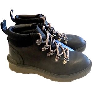 🆕 SOREL Black Leather Hiking Boots Waterproof Hi Line Lug Sole Lace-ups Size-6